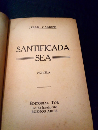 Libro Antiguo - Editorial Tor  -  Santificada Sea