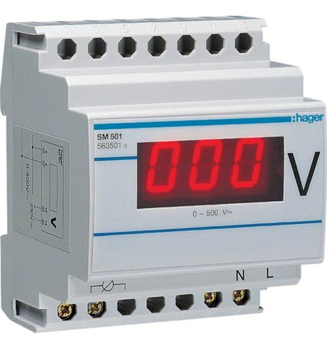 Hager Sm501 - Voltímetro Digital 0-500v