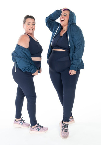Imagem 2 de 6 de Jaqueta Corta Vento Sabiha Plus Size Marinho Wonder Size