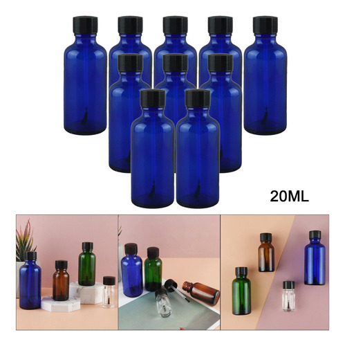 Frascos De Plástico Para Esmaltes De 10 Unidades, Azul 20ml