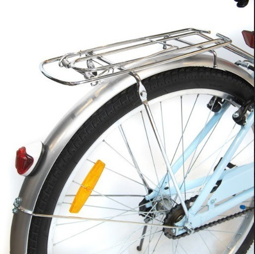 Imagen 3 de 8 de Bicicleta De Paseo Rod 26 Strada Vintage Celeste Aluminio Mg
