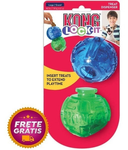 Imagem 1 de 4 de Brinquedo Kong Bola Lock-it Colorida