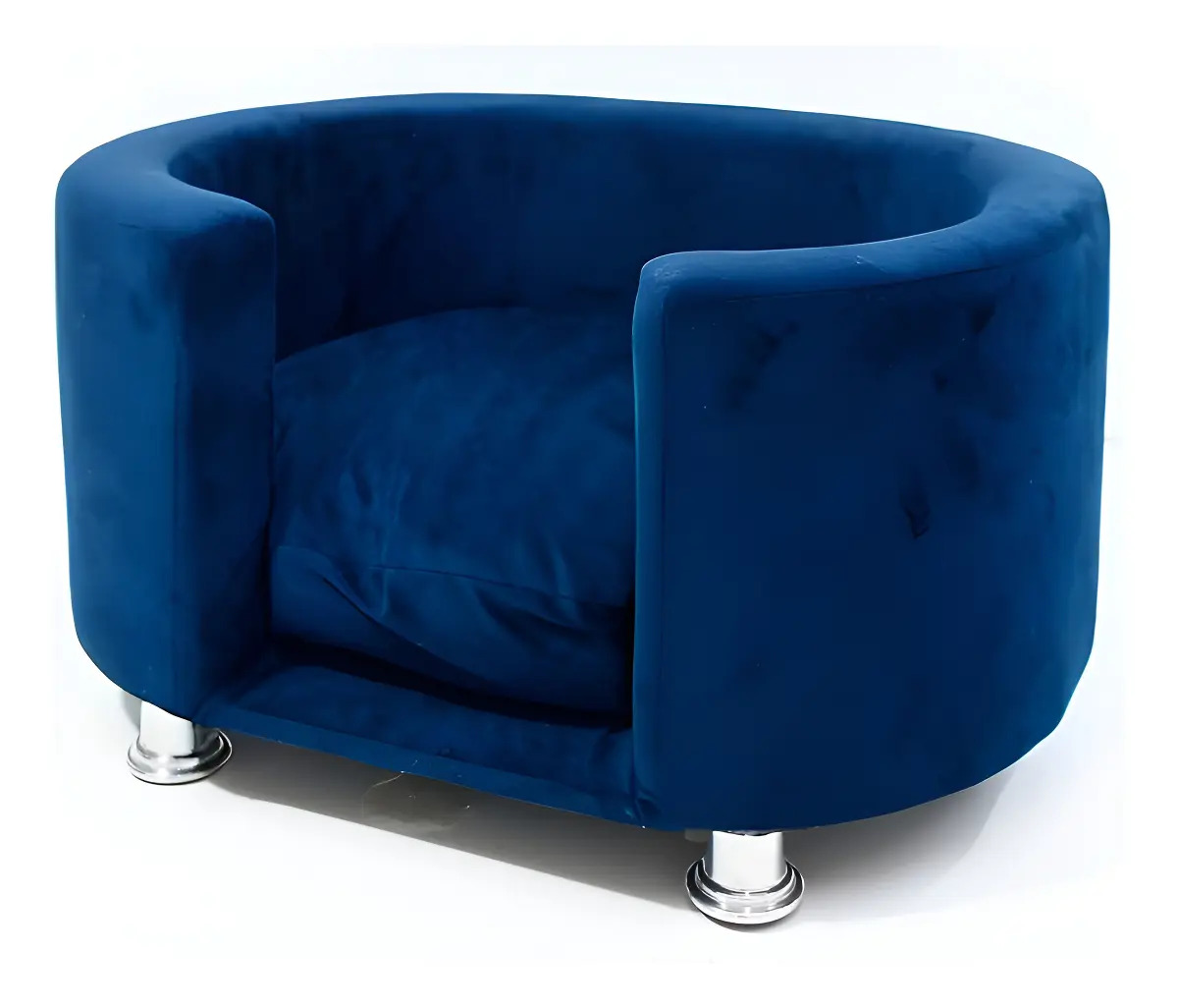 Casinha Gato Tóca Suspensa Casa Caminha Pet Veludo Luxo Cor Cama Pet Azul Marinho