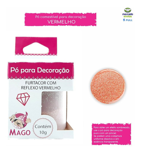 1 Corante Po Decorar Furtacor Reflexo Vermelho Mago 10g 