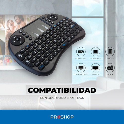 Imagen 3 de 10 de Mini Teclado Inalambrico Led Retroiluminado Smart Tv Android