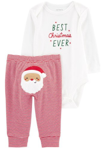 Carters Set Unisex Navidad Body M/larga  Recien Nacido, 3/6 