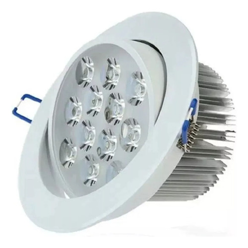 Spot Super Led Redondo 12w Embutir Teto Sanca Gesso Forro Cor Branco quente 110V/220V