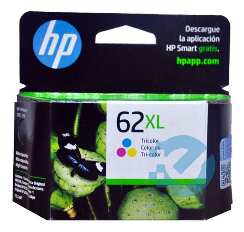 Cartucho Hp 62 Xl Tricolor C2p07al Original Sellado Latam