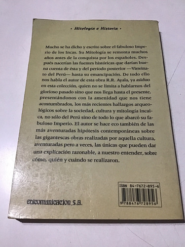 Mitos Y Leyendas De Los Incas Ayala Libro Fisico (Usado)