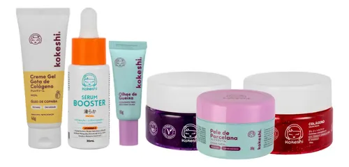 Kit Kokeshi Completo 6 Itens Hidratação E Tratamento Facial