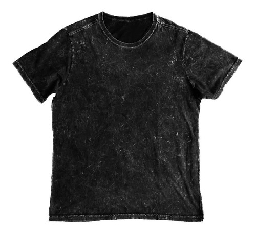 Imagem 1 de 10 de Camiseta Estonada E Marmorizada Preta Lisa Kit De 30 Peças