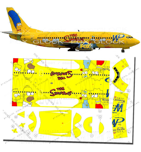 Airbus A 321 200 Western Pacific Simpsons 1.100 Papercraft