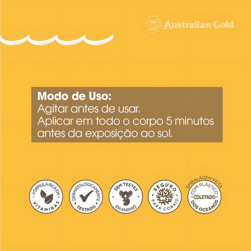 3 Protetor Solar Corporal Spray Fps30 Australian Gold 237g