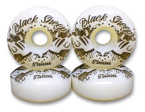 Roda Skate Black Sheep Semi Profissional + Rolamento Brinde Cor Branca