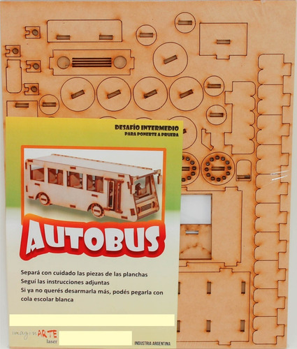 Maqueta Encastrable Autobus 22 Cm. - Imaginarte Láser