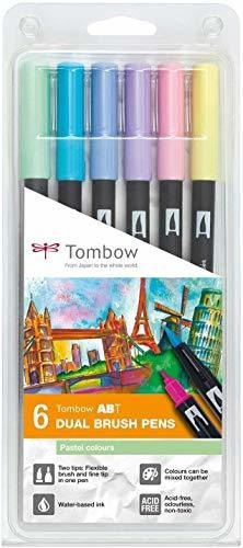 Tombow 6 Abt Dual Brush Pen - Pastel-p