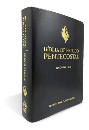 Bíblia De Estudo Pentecostal Edição Global Letras Grandes Com Palavras De Jesus Em Vermelho Capa Luxo Preta, 