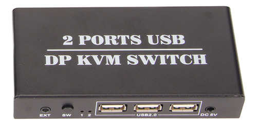 Conmutador Kvm Hd Displayport, 2 Puertos, 4k, 60 Hz, Modo Du