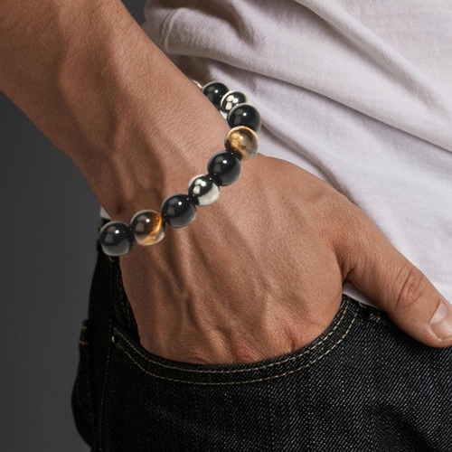 Pulsera De Cuentas Hombres Mujeres Cuentas Redondas 10 Mm