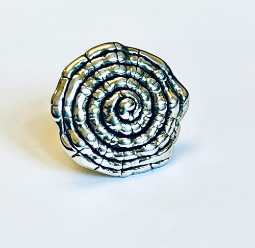 Anillo Diseño Gran Espiral, Plata 925, Inflada Y Envejecida