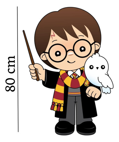 Figura Decorativa En Coroplast -harry Potter Toon - Con Base Blanco