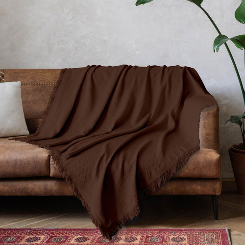 Manta Para Sofá Gigante Decorativa Protetora 1,70 X 1,40 Cor Marrom-escuro Desenho Marrom-escuro
