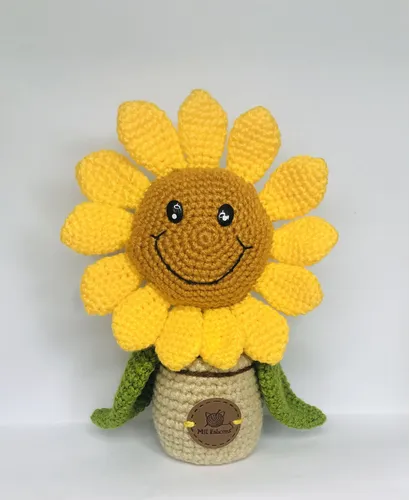 comprar Girasol Tejido A Crochet En Lana