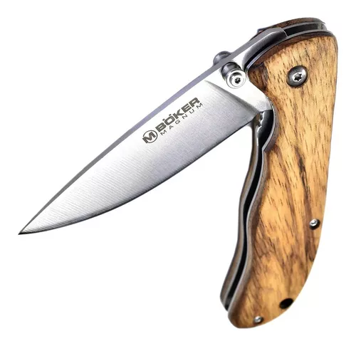 Navaja Boker Magnum Backpacker Brown Edc Madera Filosa 440a