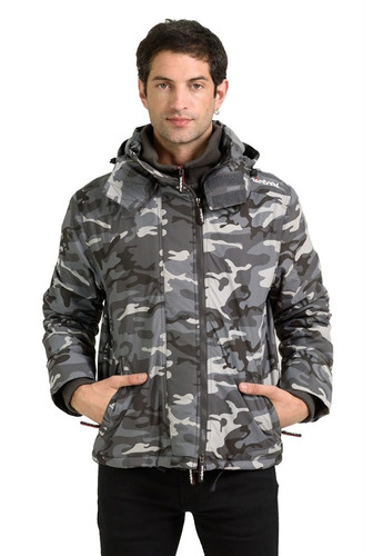 Campera Abrigo Nailon Polar Camuflada Hombre Mistral 70047