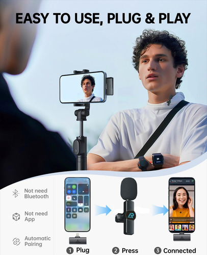 Micrófono Lavalier Para iPhone 2 Mini Microfono Inalambrico
