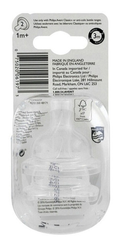 Imagen 2 de 2 de Tetero Mamila Philips Avent Chupon Anticolic Slow Flow 2pack
