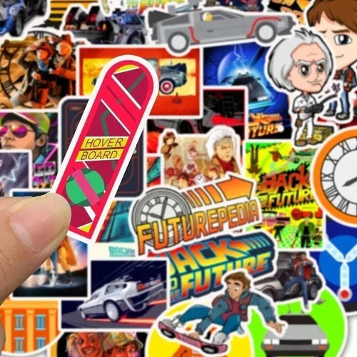 Imagen 2 de 6 de Back To The Future - Set De 50 Stickers / Calcomanias