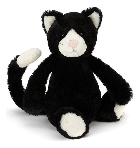 Jellycat Peluche De Gato Blanco Y Negro Tímido, Mediano, 1.