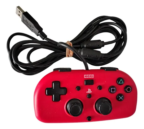 Controle Joystick Hori Wired Mini Gamepad Vermelho Para Ps4