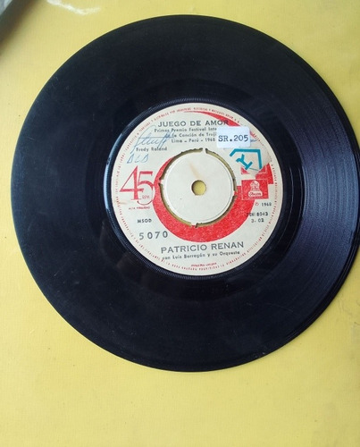 Vinilo Single Patricio Renán Juego De Amor 