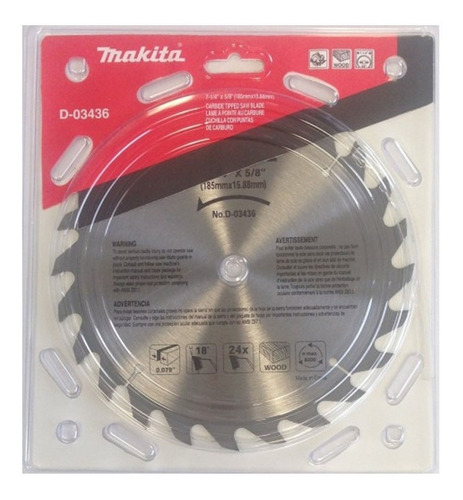 Disco De Sierra Circular Para Madera 7-1/4''makita D-03436