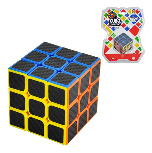 Cubo Magico Divertido Color 3x3 Dmt 6402 Dm Toys Cor da estrutura Preto