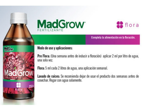 Imagen 3 de 10 de Fertilizante Mad Grow Kit Combo X5 Classic 500cc Cultivo