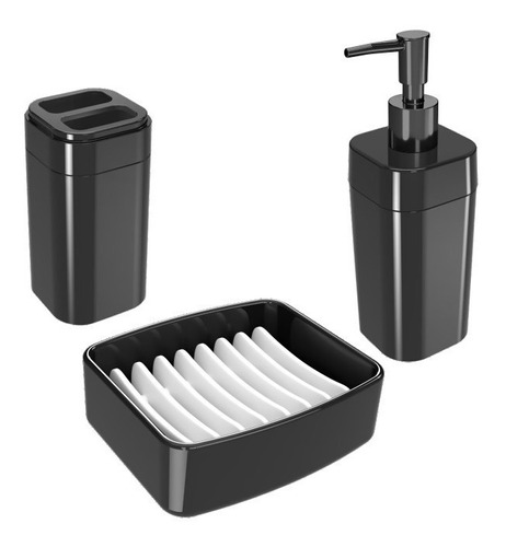 Set Accesorio Baño Acrilico Jabonera Dispenser Vaso Pettish 