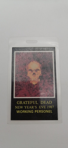 Grateful Dead New Years Eve 1987 Gafete Working Personel Ott (Usado)