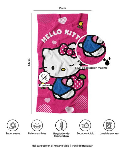 Toalla Hello Kitty Apple Providencia Fucsia Hello Kitty