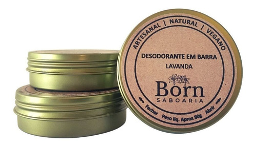 3 Desodorantes Natural E Vegano Lavanda - Born Saboaria