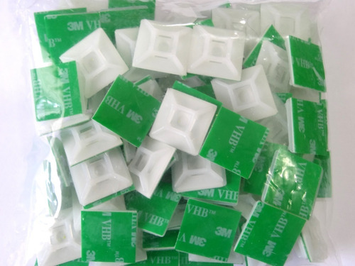 Imagem 4 de 6 de Fixador Auto Adesivo 28x28mm Dupla Face 3m Pacote 100 Pçs