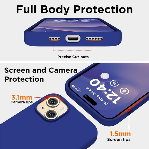 Protector Funda Case Silicona Premium Para iPhone 15 Plus