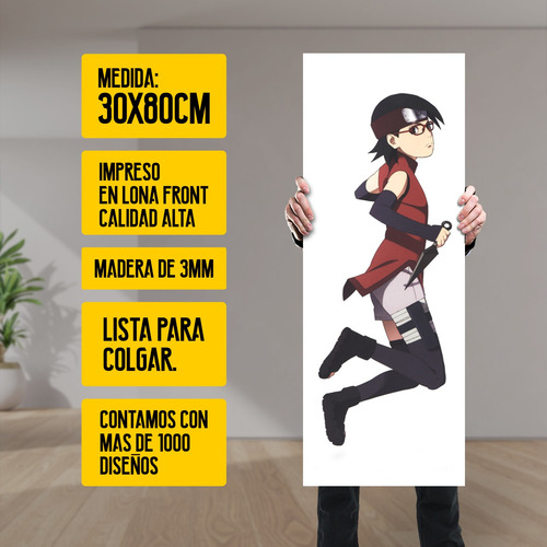 Cuadro Grande 30x80 Cm Boruto Sarada Uchiha Animeras
