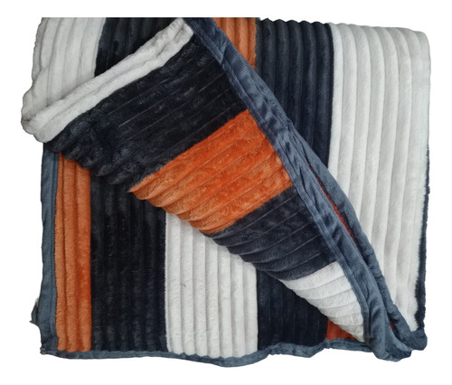 Frazada Acolchado Corderito Plush Frannel Soft 1.90x 240 Marron Y Bco Corderito