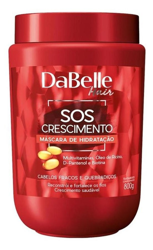 Creme Máscara Hidratação Vegano Sos Crescimento Dabelle 800g