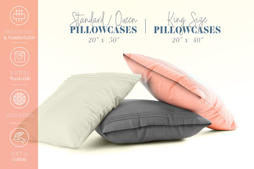 Funda De Almohada 2 Piezas Calidad Egipcia Tamaño Estándar A