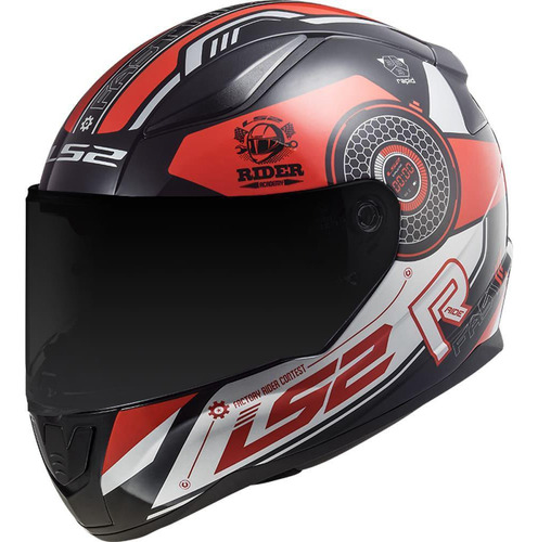 Capacete Ls2 Ff353 Rapid Stratus Preto Vermelho E Prata Tam