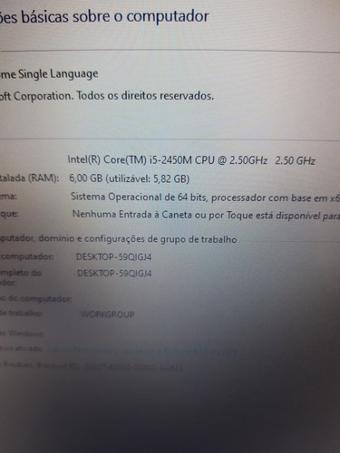 Notebook Acer Core I5